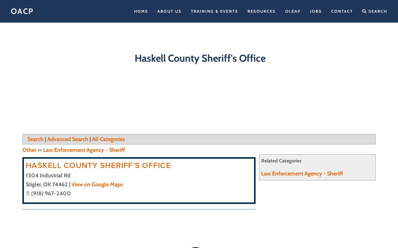 Official Haskell County Sheriff contact for 72 hour release records